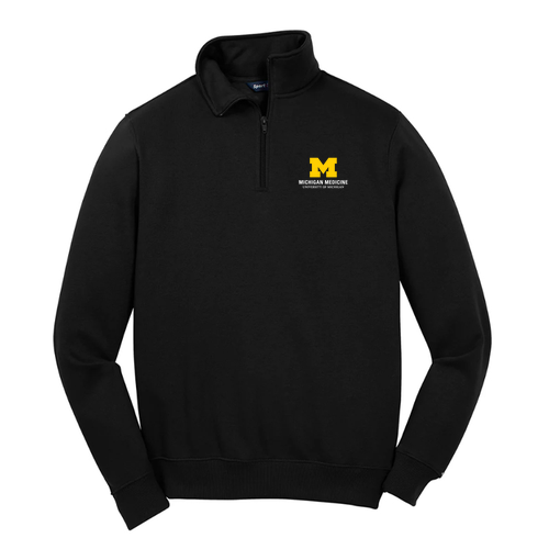 Mens/Unisex Sport Tek Quarter Zip Sweatshirt -- Black