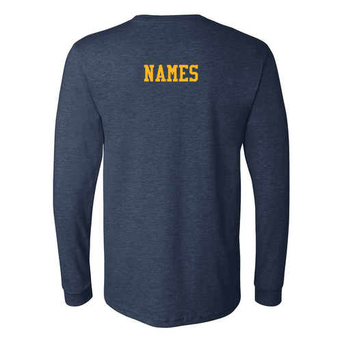 Mens/Unisex Bella Canvas Heather CVC Long Sleeve Tee -- Heather Navy