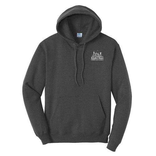 Port and Company Core Fleece Pullover Hooded Sweatshirt  Dark Heather Grey