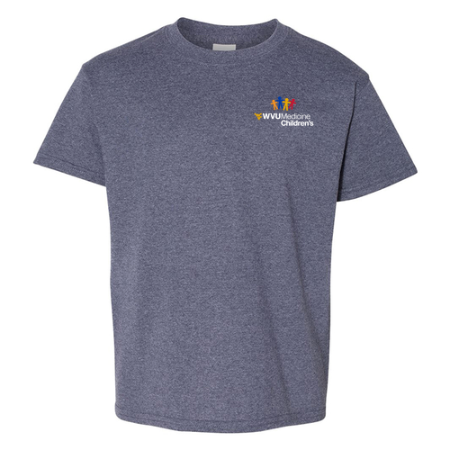 WVU Medicine Children's Gildan Heavy Cotton Basic YOUTH T-Shirt -- Heather Navy