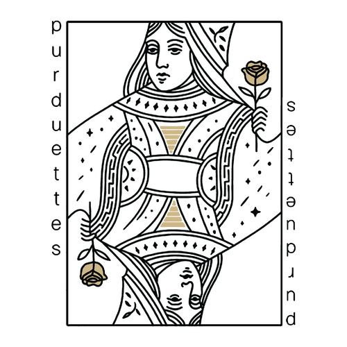 White Purduettes Card Boxy Tee
