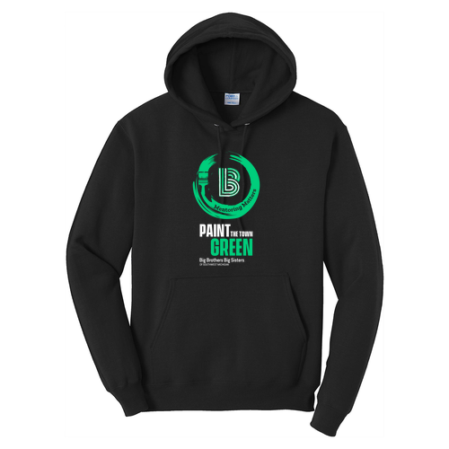 Port and Company Core Fleece Pullover Hooded Sweatshirt -- Jet Black