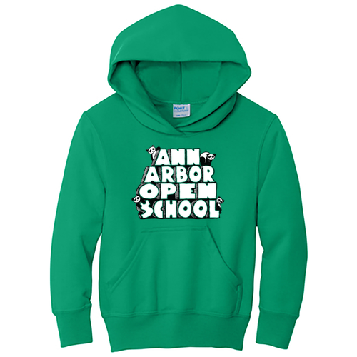 Port and Company Youth Pullover Hooded Sweatshirt -- Kelly Green