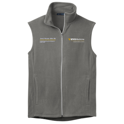 Embroidered Port Authority Microfleece Vest -- Pearl Grey