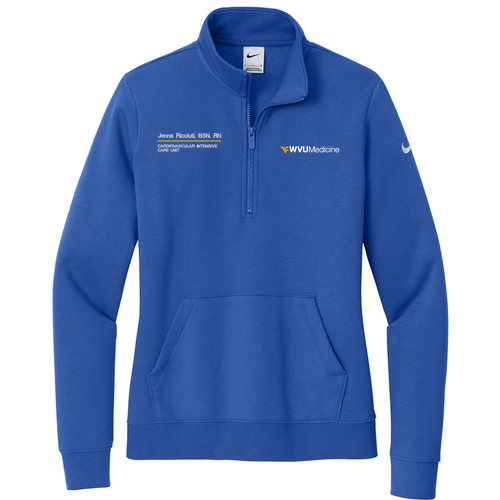 Nike Ladies Club Fleece Sleeve Swoosh 1/2 Zip -- Game Royal