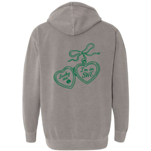 Comfort Colors Unisex Garment-Dyed Hooded Sweatshirt -- Grey Locket Design
