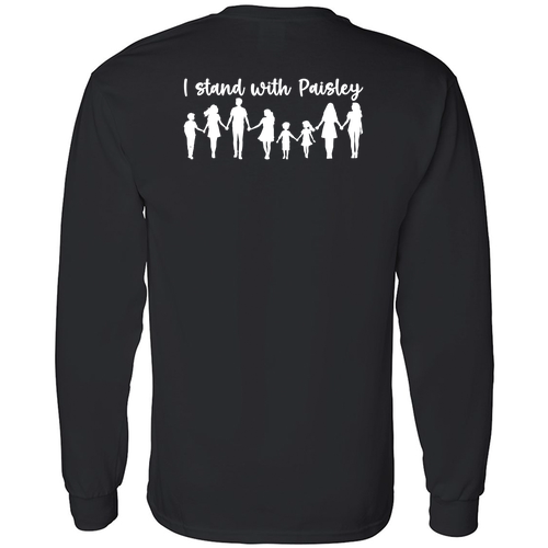 Ribbon Design Gildan Heavy Cotton Longsleeve Basic T-Shirt -- Black