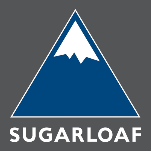 Sugarloaf Logo 1 Blue and White Ink -- Pullover Hooded Sweatshirt Asphalt