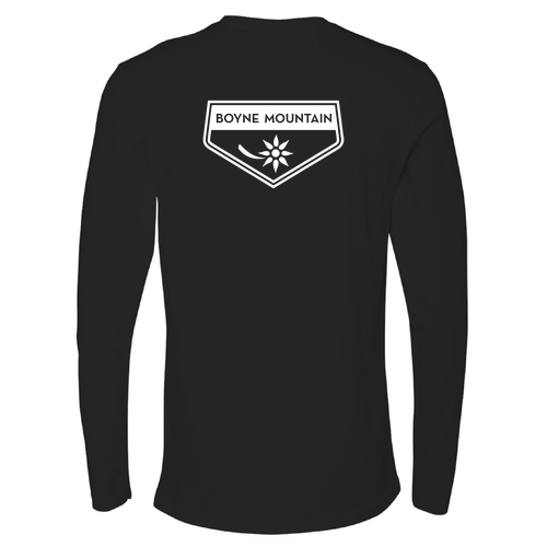 Boyne Mountain Logo 2 White Ink -- Long Sleeve Black