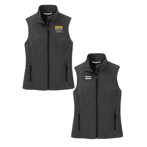 Port Authority Ladies Core Soft Shell Vest -- Black Charcoal Heather
