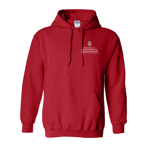 Gildan Heavy Blend Hooded Sweatshirt Embroidered-- Red