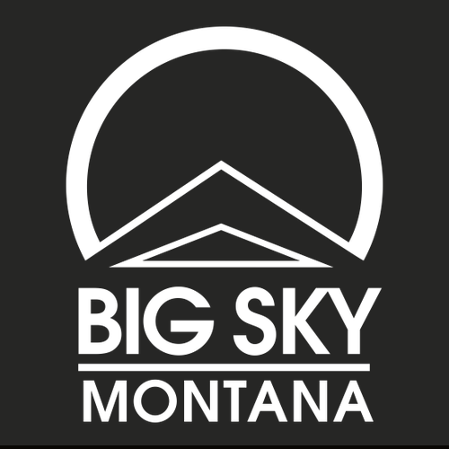 Big Sky Montana Logo 2 White Ink -- Crewneck Sweatshirt Black
