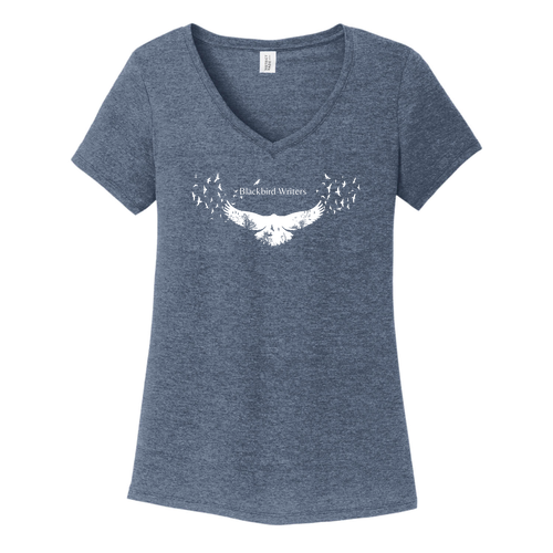 District Made Ladies Perfect Tri V-Neck Tee -- Navy Frost