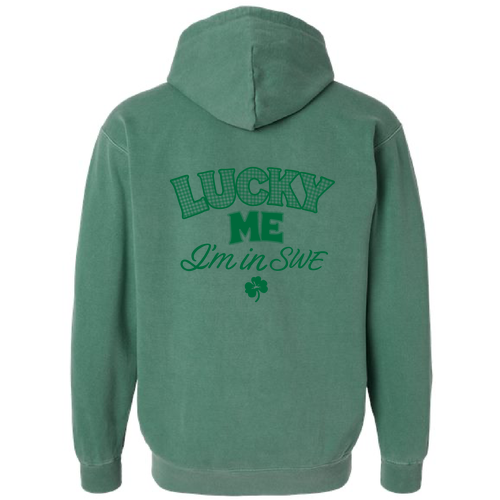 Comfort Colors Unisex Garment-Dyed Hooded Sweatshirt -- Light Green