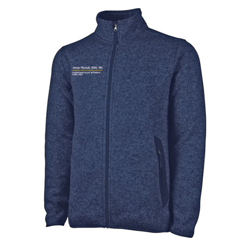 Gender Care Heart Charles River Mens Heathered Fleece Jacket -- Navy Heather