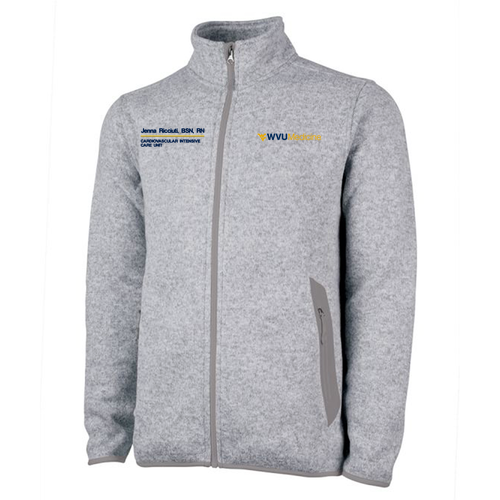 Charles River Mens Heathered Fleece Jacket -- Light Grey Heather