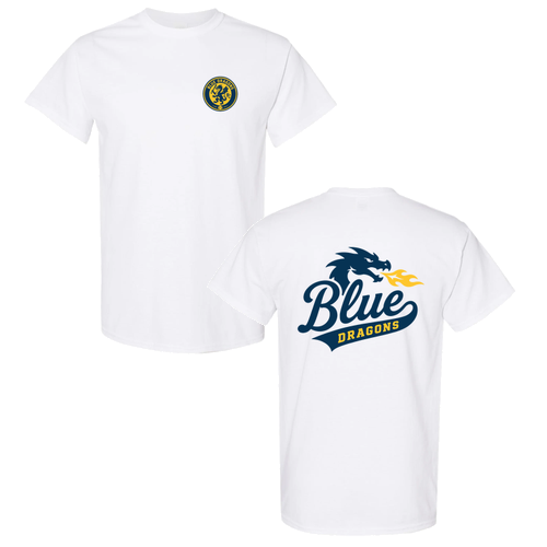 Adult Blue Dragons Tee -- White