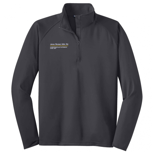 Sport Tek Sport Wick Stretch Half Zip Pullover -- Charcoal Grey
