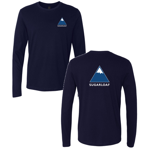 Sugarloaf Logo 2 Blue and White Ink -- Long Sleeve Midnight Navy