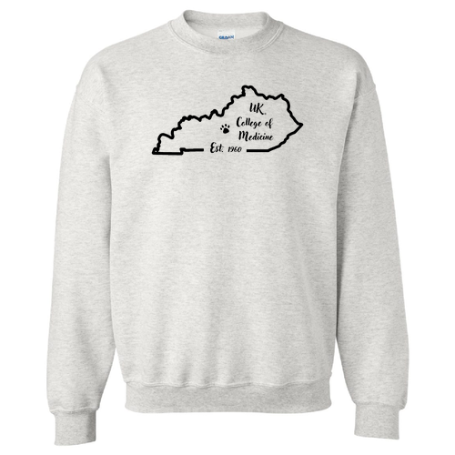 Paw Print Option Gildan DryBlend Crew Neck Sweatshirt -- Ash