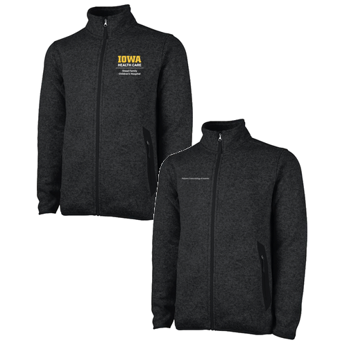 Charles River Mens Heathered Fleece Jacket -- Black Heather