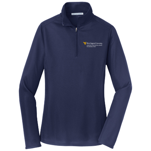 Port Authority Ladies Pinpoint Mesh Half Zip -- True Navy