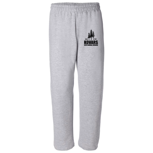 Grey Open Bottom Sweatpants -- Black Print