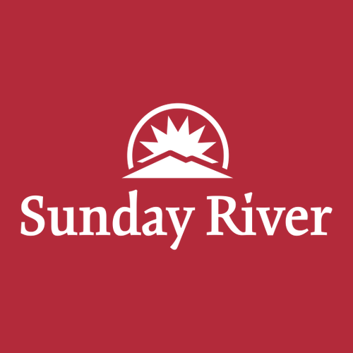 Sunday River Logo 2 White Ink -- Long Sleeve Red