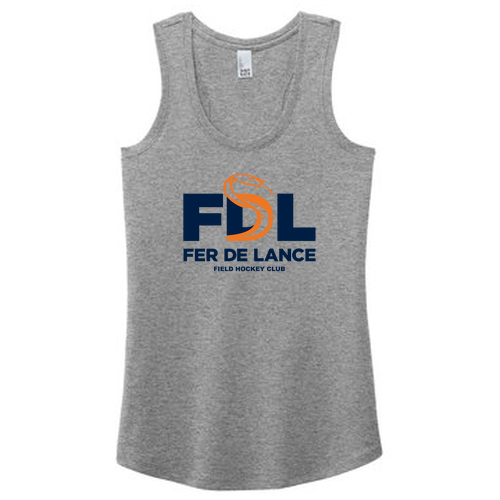 Ladies District Made Soft Perfect Tri Racerback Tank -- Grey Frost, U16