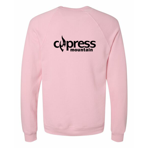Cypress Mountain Logo 2 Black Ink -- Crewneck Sweatshirt Pink