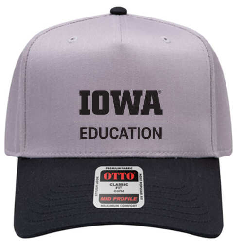 OTTO CAP 5 Panel Mid Profile Baseball Cap -- 0314 Blk / Gry