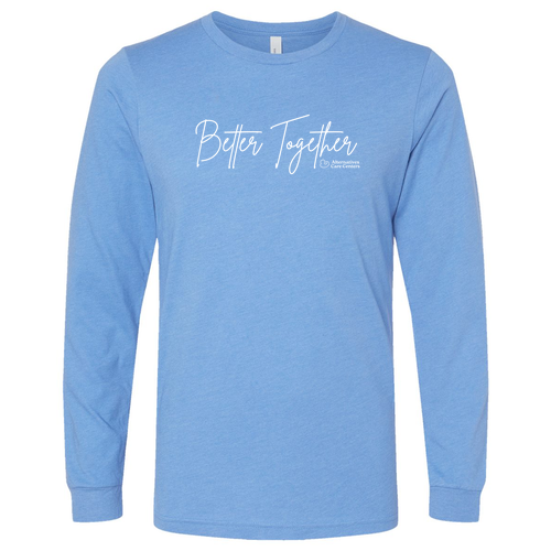 Better Together Bella+Canvas Unisex Long Sleeve Tee -- Heather Carolina Blue