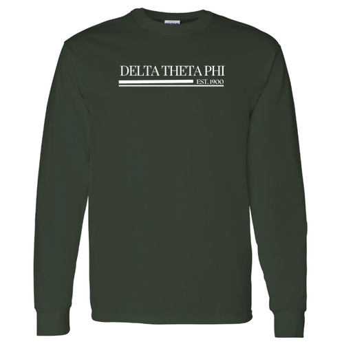 Delta Theta Phi Heavy Cotton Longsleeve Basic T-Shirt -- Front Print Only
