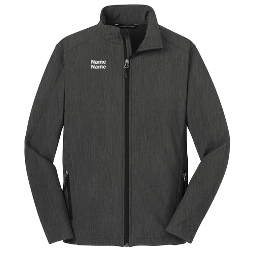 Port Authority Core Soft Shell Jacket -- Black Charcoal Heather