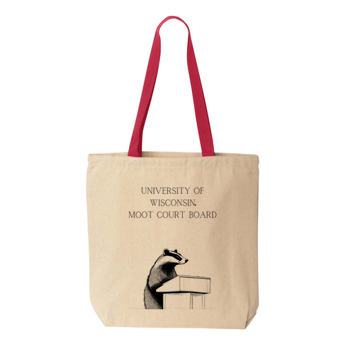 Liberty Bags Canvas Tote with Contrasting Handles -- Natural / Red