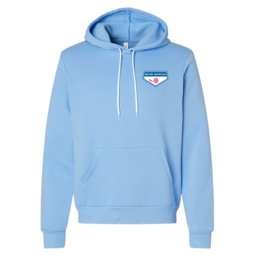 Boyne Mountain Logo 2 Full Color -- Pullover hooded Sweatshirt Carolina Blue