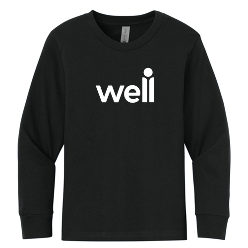 Next Level Apparel Youth Cotton Long Sleeve Tee -- Black