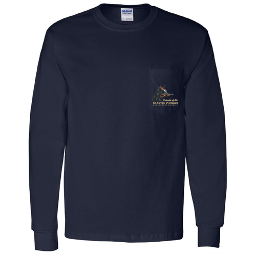 Gildan Long Sleeve Pocket Tee -- Navy