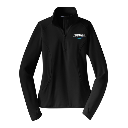 Sport Tek Ladies Sport Wick Stretch Half Zip Pullover -- Black