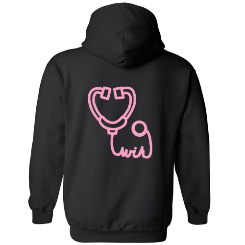 Stethoscope Gildan Heavy Blend Hooded Sweatshirt -- Black
