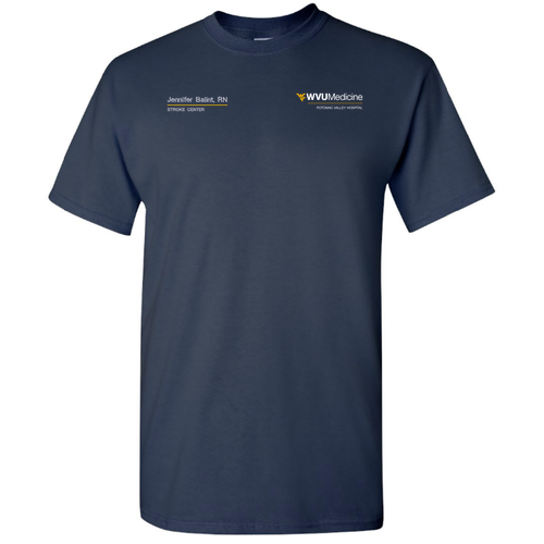 Embroidered Gildan Heavy Cotton Basic T-Shirt -- Navy
