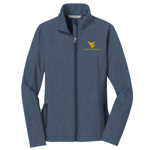 Embroidered Port Authority Ladies Core Soft Shell Jacket -- Navy Heather
