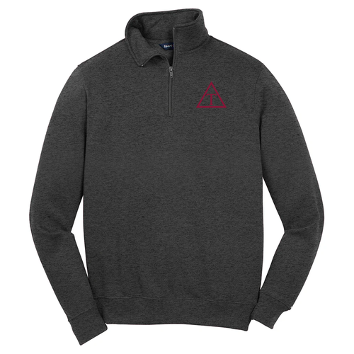 Triangle Quarter Zip Sweatshirt -- Graphite Heather