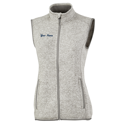 Ladies Charles River Pacific Heathered Vest -- Light Grey Heather