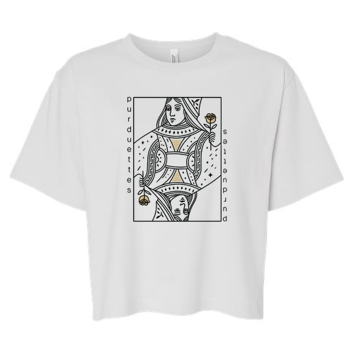 White Purduettes Card Boxy Tee