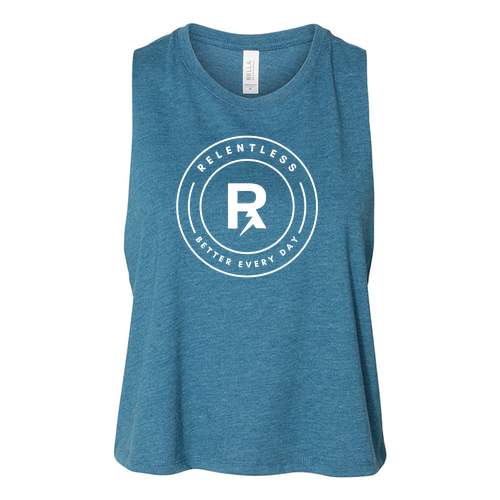 Bella Canvas Ladies Racerback Cropped Tank -- Heather Deep Teal