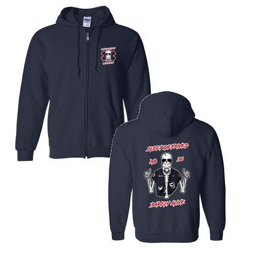 Gildan Full Zip Hooded Sweatshirt -- Navy