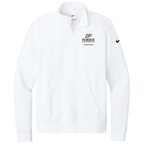 Nike Ladies Club Fleece Sleeve Swoosh 1/2 Zip -- White