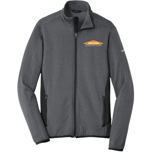 Eddie Bauer Full Zip Heather Stretch Fleece Jacket -- Dark Charcoal Heather