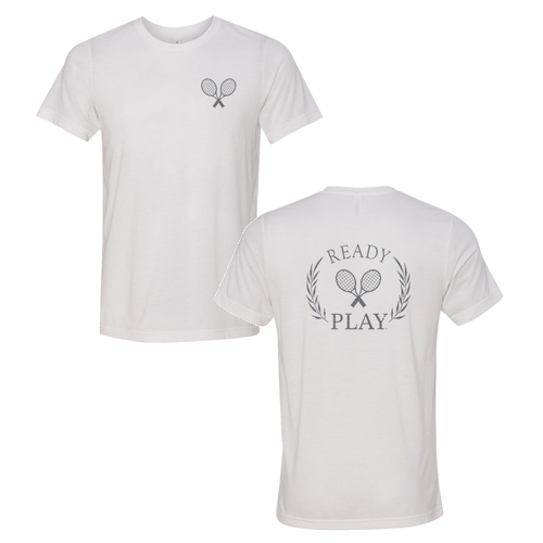 Bella Canvas Triblend Short Sleeve T-Shirt -- Solid White Triblend, Front and Back